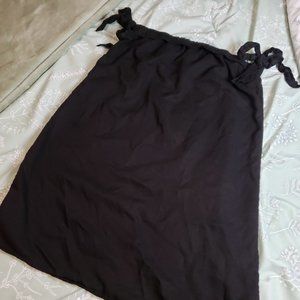 [L] Black Mid length Skirt with Bow details